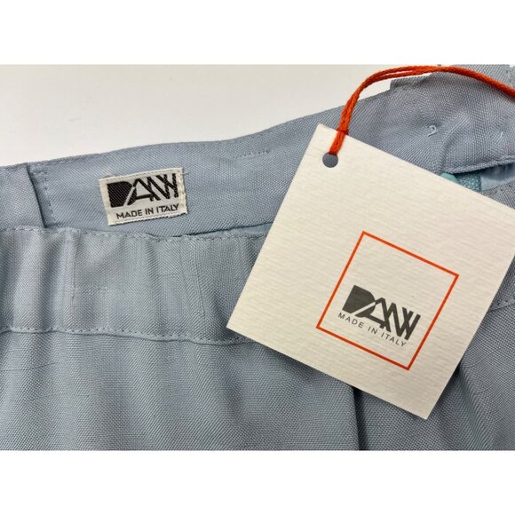 AW Medium Light Blue High-Waisted Midi Skirt With Pockets & Tie Belt 83i - Picture 3 of 9